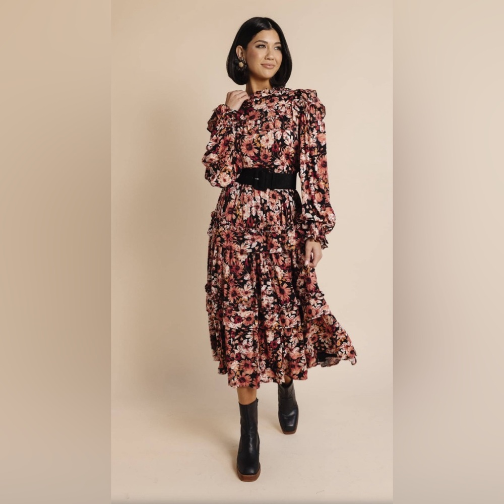 NWOT Rachel Parcell Autumn Boquet Dress Floral Long Sleeve Size 0
